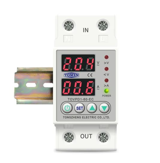 Tomzn 4th Gen 2IN1 Adjustable Over & Under Voltage Protector TOVPD1-63/TOVPD1-40 Colourful