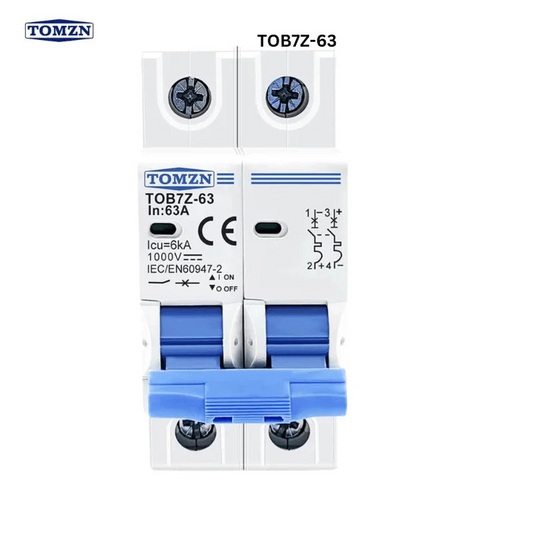 Tomzn TOB7Z-63 2P DC 1000V Mini Circuit Breaker (MCB)